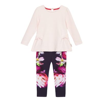 Baker by Ted Baker Girls' pink floral print top and bottoms set